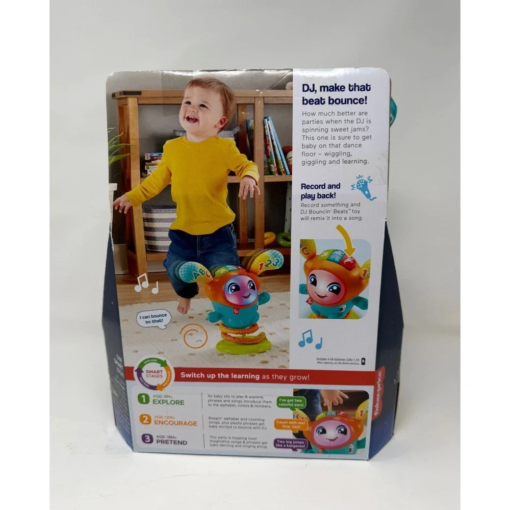 Fisher-Price DJ Bouncin Beats Interactive Musical‎ Learning Toy with Lights NEW